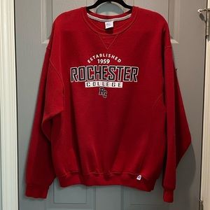 Russell Rochester College Vintage Crewneck Sweatshirt SZ XL. Red.